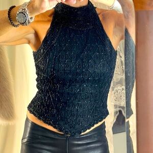 Gorgeous Papell Boutiques sz S, silk beaded t-neck top.